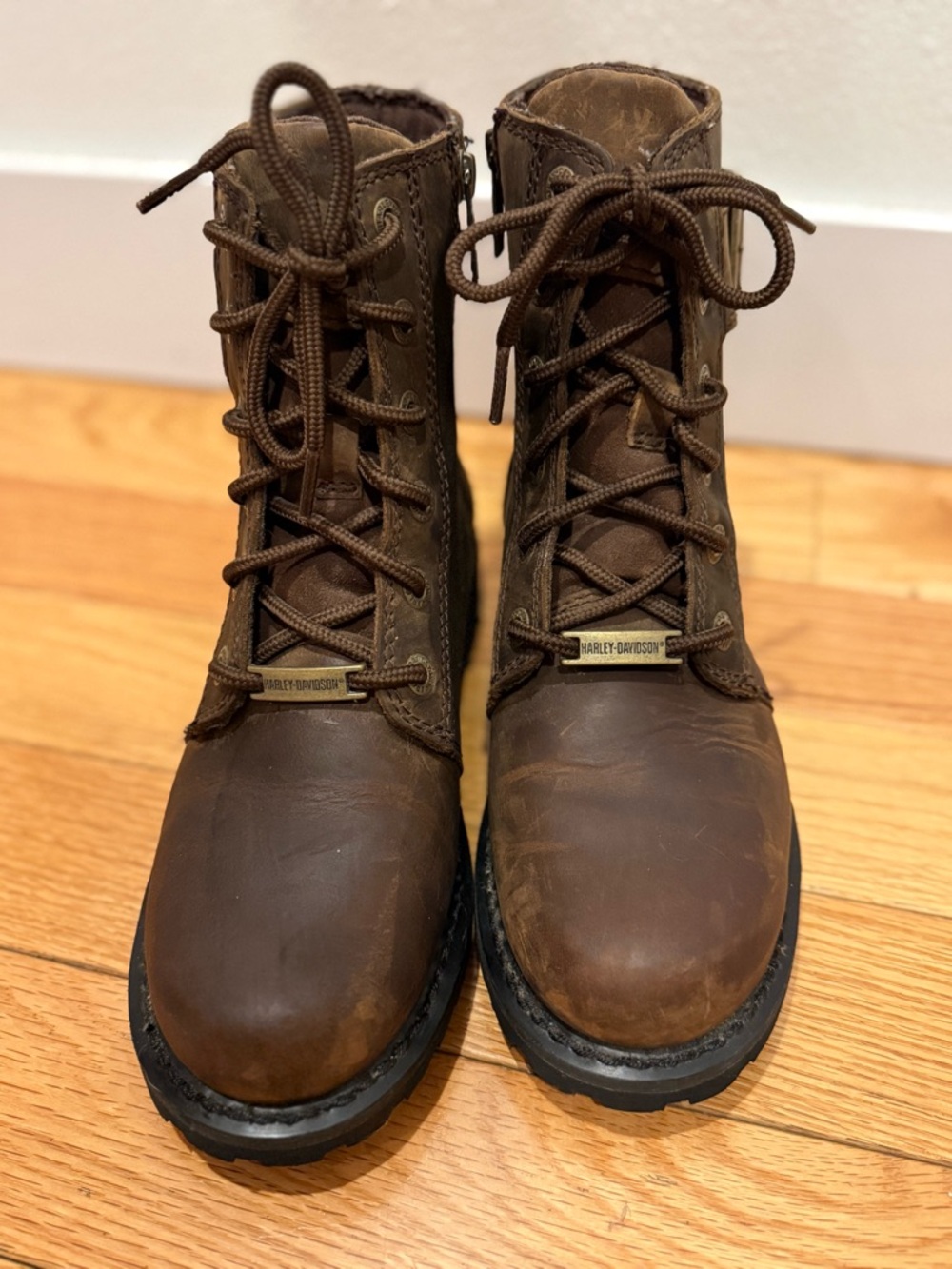 Harley-Davidson Women’s Stylewood Brown Leather Lace-Up Riding Boots